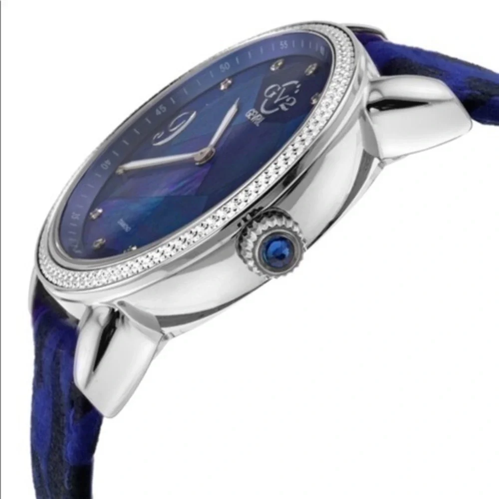 NEW Blue Sapphire Diamond Swiss watch
